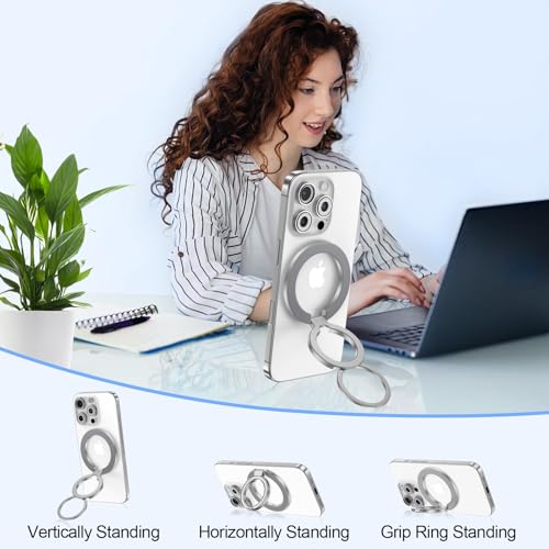 Magnetic Phone Grip Stand for iPhone 17 18 Pro Max (silver)