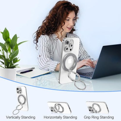 Magnetic Phone Grip Stand for iPhone 17 18 Pro Max (silver)