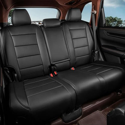 CRV Car Seat Covers Custom Fit for Honda 2017 (Leatherette(Black) / 2017-2022 CRV LX,EX,SE,EX-L,Touring,Hybrid)