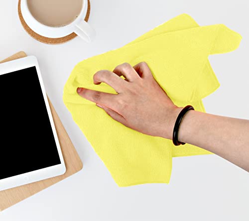 Microfiber Cleaning Cloths (Pack of 36 - 16x16 Inches / Yellow)
