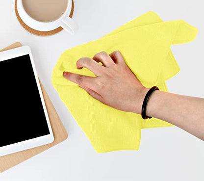 Microfiber Cleaning Cloths (Pack of 36 - 16x16 Inches / Yellow)
