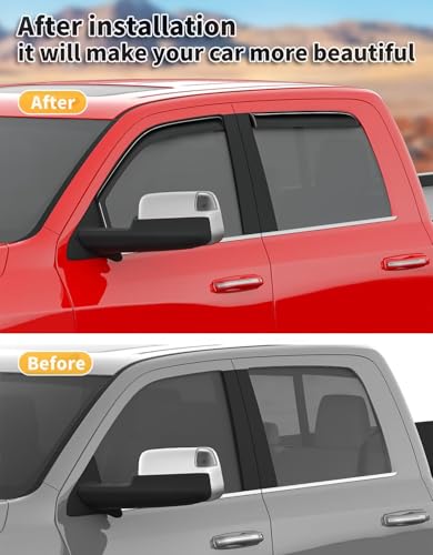 Window Visors Rain Guards for 2019 (Fit for 2019-2026 Dodge RAM 2500 3500 Crew Cab)