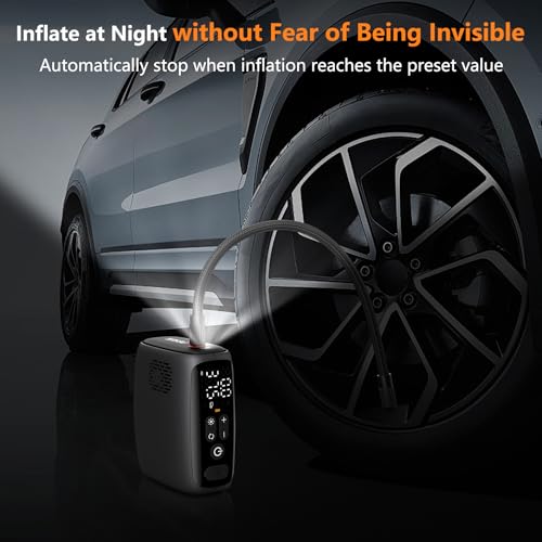 Tire Inflator Portable Air Compressor 150PSI (Black)