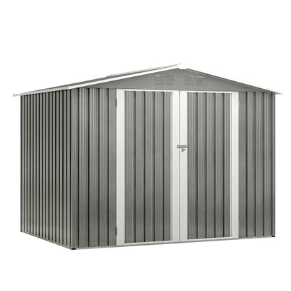Metal Outdoor Storage Shed (Light Gray / 8x6 Ft)