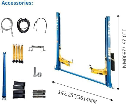 ME 10000lbs 2 Post Lift Car Lift Automotive Lift 2 Post Car Lift Hoist Equipment for Garage Shop Repair (10000)