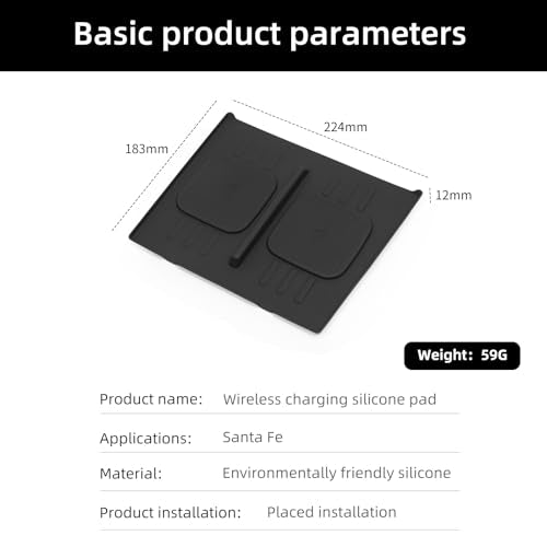 Wireless Charger Mat for 2024 2025 2026 Hyundai Santa Fe (Wireless Charger Mat)