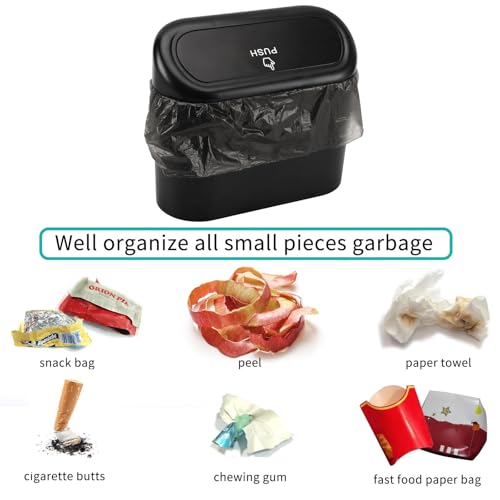 Car Trash Can with Lid (1 Black)