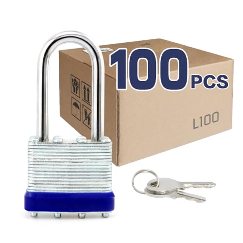Laminated Keyed Alike Padlock 100 Pack 1.6 (100 pack Blue)