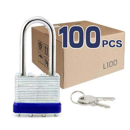 Laminated Keyed Alike Padlock 100 Pack 1.6 (100 pack Blue)