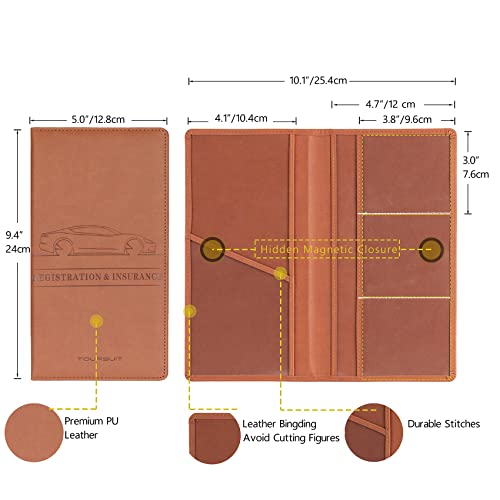 Car Registration & Insurance Card Holder (Brown)