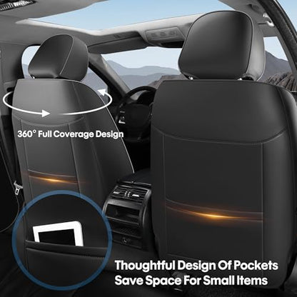 Car Seat Covers Full Set (FULL SET / BEIGE&BLACK)