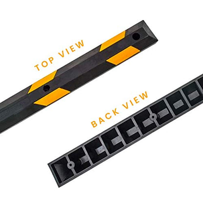 Rubber Parking Curb Garage Car Stopper (black and yellow)