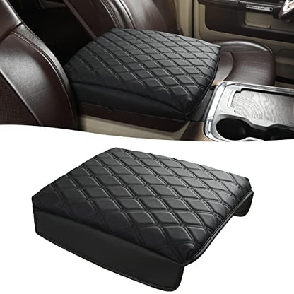 Center Console Cover Armrest Cover Cushion Fits Dodge RAM 1500 2500 3500 2009 2010 2011 2012 2013 2014 2015 2016 2017 2018 (PVC Leather-Black / for Bucket Console 2009-2018 Ram)