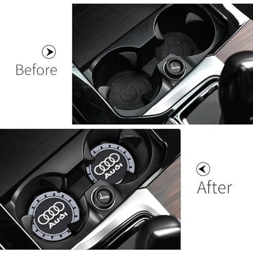 Car Cup Holder Coaster for Audi Recessed Silicone Cupholder Coaster Interior Accessories 2.75IN 2Pack (Gray-04)