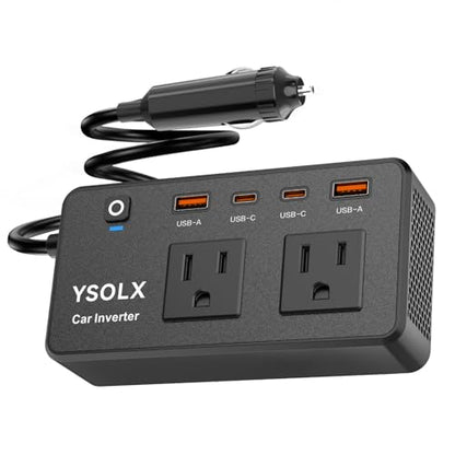 300W Portable Charger Car Power Inverters for Vehicle (300W / Black)