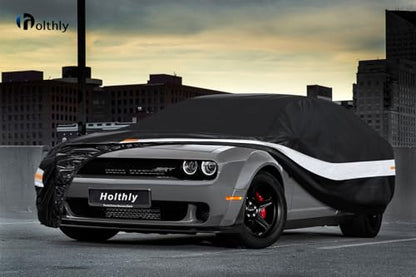 10 Layers Car Cover Custom Fit for Dodge Challenger SRT Hellcat Demon (Black Gray / Custom Fit for Dodge Challenger)