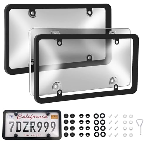 Transparent License Plate Cover and Frames (grey-clear)