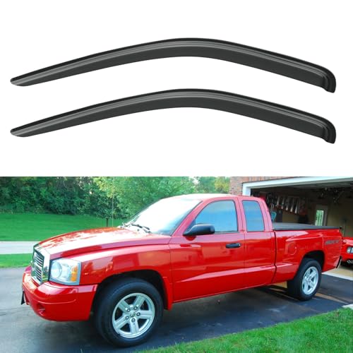 Window Visors Rain Guards for 2005 (2005-2010 Dodge Dakota Extended/Club Cab)