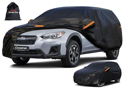 7 Layers Waterproof SUV Car Cover for Subaru Crosstrek 2017 (PE-Black / Custom Fit Subaru Crosstrek)
