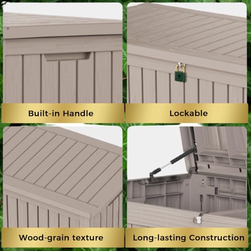 180 Gallon Resin Outdoor Storage Box (Gray / 180 gallons)