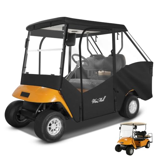 Golf Cart Enclosure 4 Passenger for EZGO TXT Short Roof 4 (for EZGO TXT Short Roof 4 Passenger / Black)