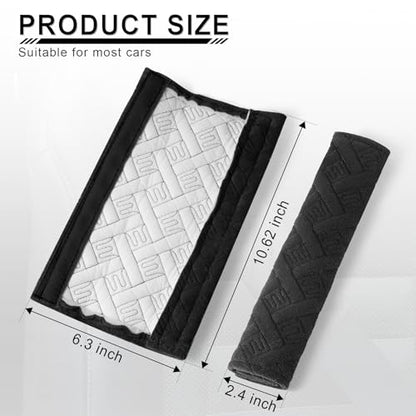 2 Pack Universal Car Seat Belt Pads Cover for A More Comfortable Driving (black)