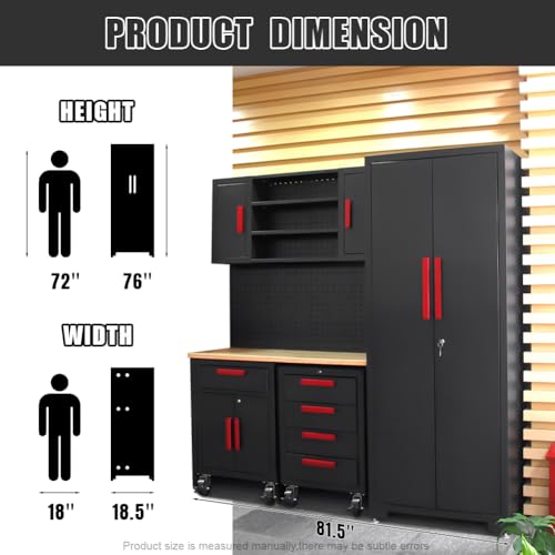 6 Pcs Garage Storage Cabinet System (Black-6pcs)