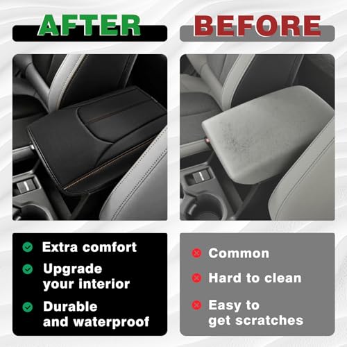 Armrest Cover for Subaru Forester 2025+ (21) 25+ |Forester| Black/Brown Stitching, Regular)