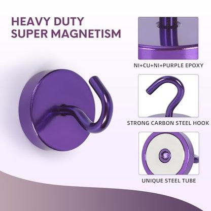 Magnetic Hooks Steel Tube Design for Cruise (Purple / 80lb Magnetic Hooks)