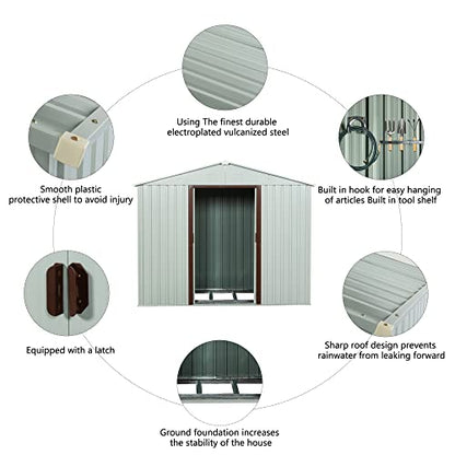 6x5 FT Outdoor Storage Shed (6x5 FT/No Window / White)