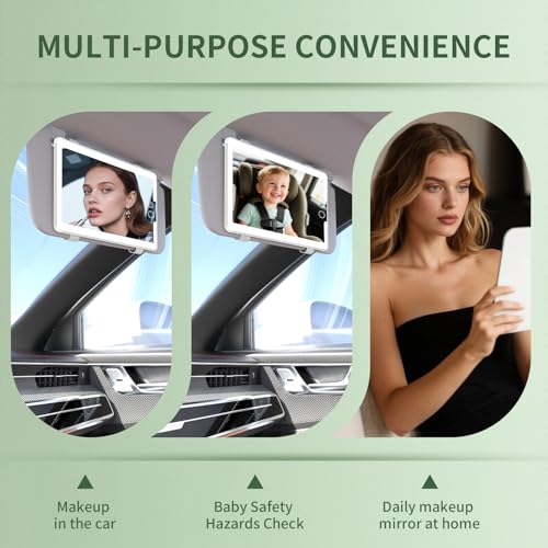 2PCS Car Visor Vanity Mirror with Lights (White / (2pcs))