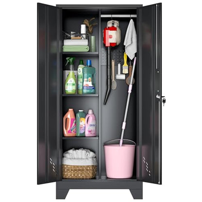 Metal Storage Cabinet (61" Black)