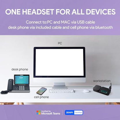 BH71 Workstation Pro Bluetooth Headset for Office Phone (Black / BH71 Workstation Pro)