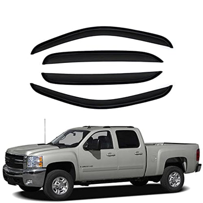 Rain Guards for Silverado Sierra Crew Cab Suburban Avalanche 07 (For Silverado/Sierra Crew Cab New Body 2007-2013)