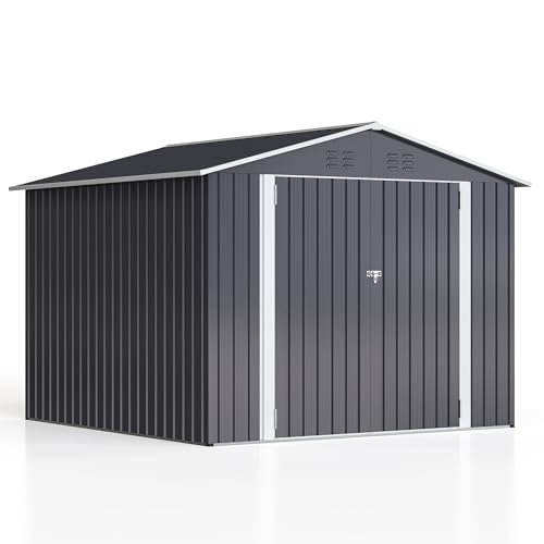 8X8 FT Outdoor Storage Shed Black (Black / 8X8 FT)