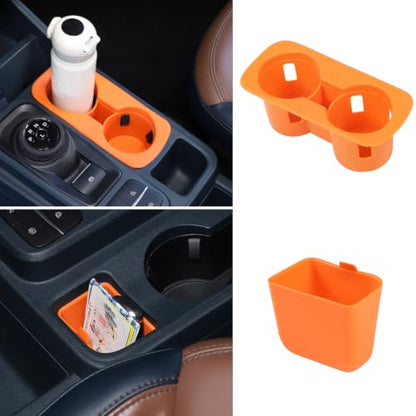Center Console Cup Holder Insert Kit Compatible with Ford Maverick 2022+ (Orange(Kit))