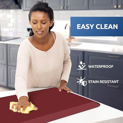 0.8" Thick Kitchen Mat Cushioned Anti Fatigue Rug Comfort Floor Mats (Red / 39"L x 17.3"W x 0.8"Th)