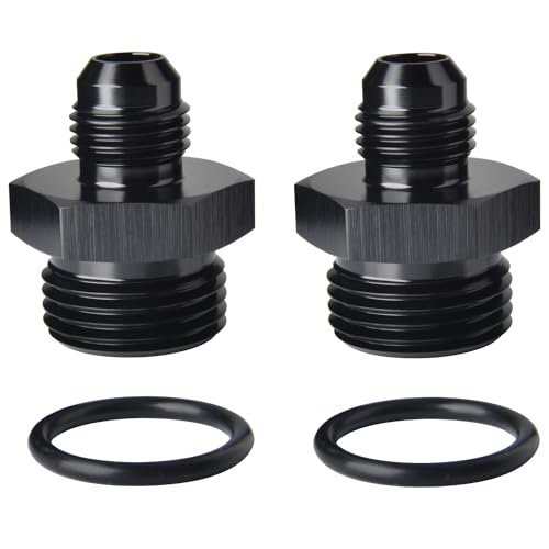 8AN Male Flare to 12AN 12 ORB O (8AN to 12AN ORB / Black - 2PCS)