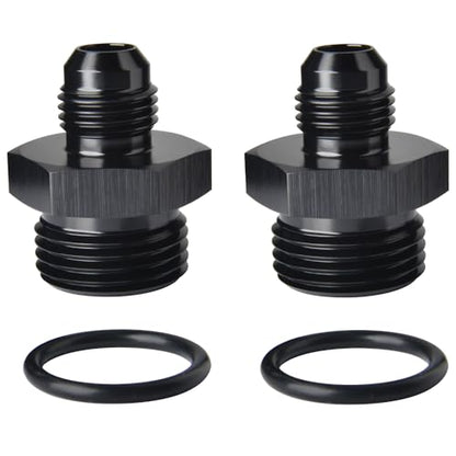8AN Male Flare to 12AN 12 ORB O (8AN to 12AN ORB / Black - 2PCS)