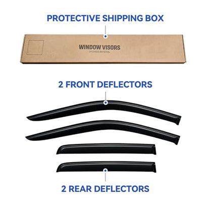 Window Visors Rain Guards for 2019 (2019-2026 Silverado/Sierra Double Cab)