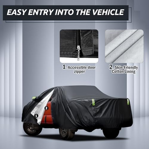 Multi Layer Car Cover Custom Fit for Toyota Tacoma 2005 (Black / Custom Fit for Toyota Tacoma)