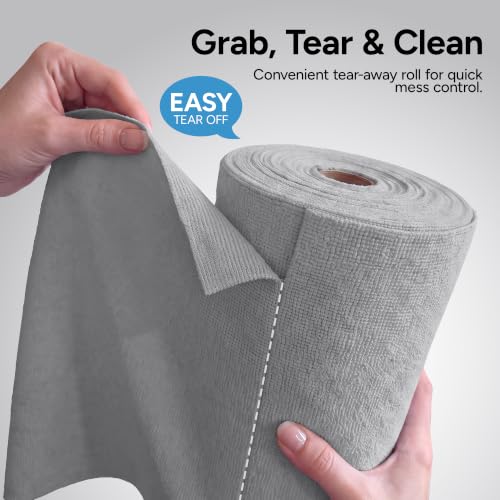 Microfiber Cleaning Cloth Roll (75 Count (Pack of 1) / Grey)