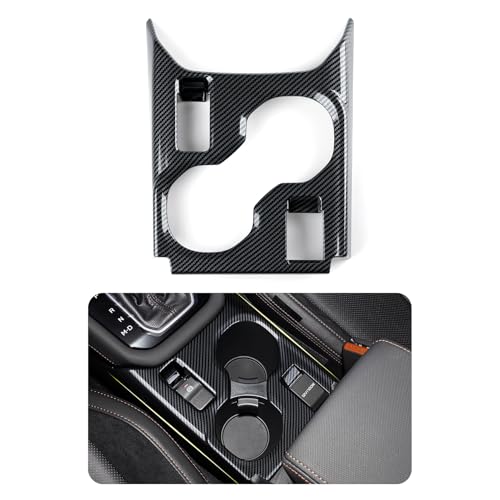 Car Sticker Center Console Front Cup Holder ABS Carbon Fiber Decal Interior Trim Only for 2025 Subaru Forester Accessories (Front Cup Holder Decal)