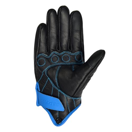 Harssidanza Woman Touchscreen Motorcycle Racing Gloves GL016US Blue XL (X-Large / Blue)