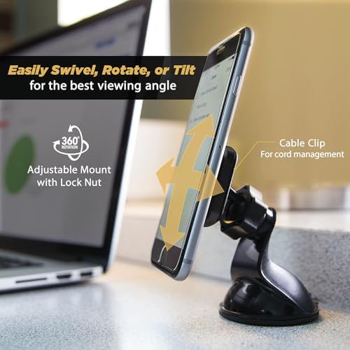 MAGWSM2 MagicMount Magnetic Suction Cup Mount for Car Windshield or Dashboard (Window / Dash Suction / 1 Pack)
