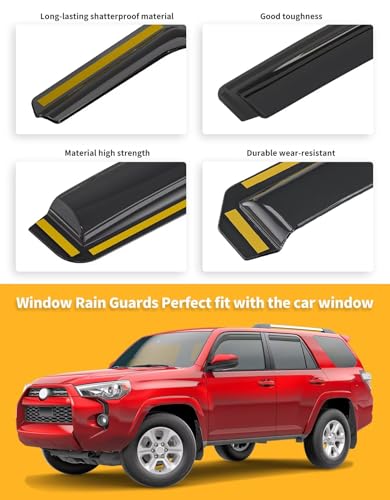 in Channel Window Visors Rain Guards for Toyota 4Runner 2010 (Fit for 2010-2024 Toyota 4Runner)