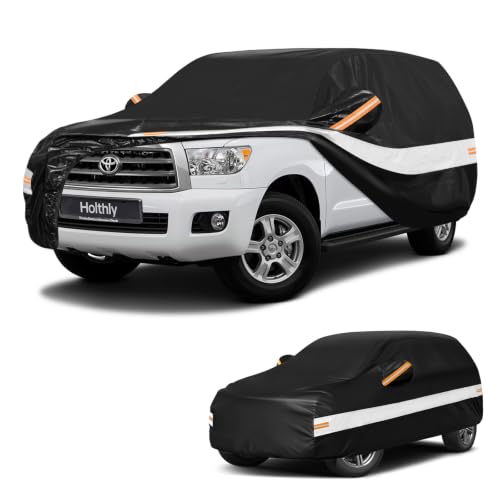 10 Layers SUV Car Cover Custom Fit for Toyota Sequoia (Black Gray / Custom Fit for Toyota Sequoia)