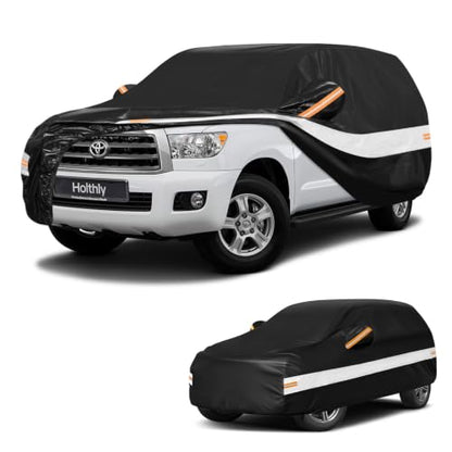 10 Layers SUV Car Cover Custom Fit for Toyota Sequoia (Black Gray / Custom Fit for Toyota Sequoia)