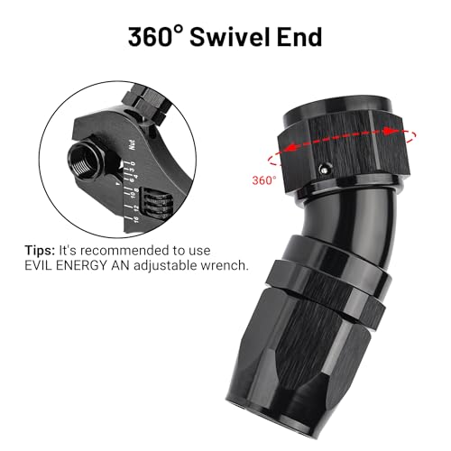 12AN 30 Degree One Piece Full Flow Hose End Fitting Swivel for CPE Braided Hose (12AN / 30 Degree)