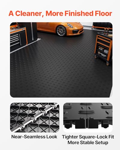 Garage Floor Tiles 12 x 12 x 0.53 inch (50 Pack Tile / Black)